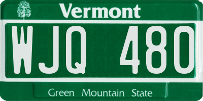 VT license plate WJQ480