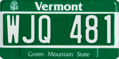 VT license plate WJQ481