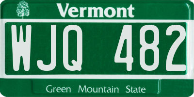 VT license plate WJQ482