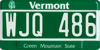 VT license plate WJQ486