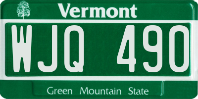 VT license plate WJQ490