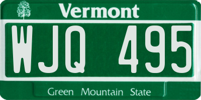 VT license plate WJQ495