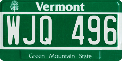 VT license plate WJQ496