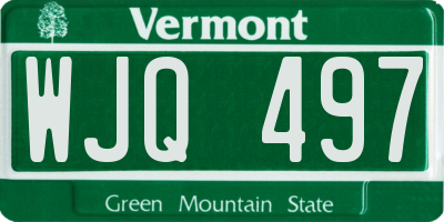 VT license plate WJQ497