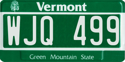 VT license plate WJQ499