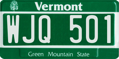 VT license plate WJQ501