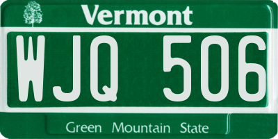 VT license plate WJQ506