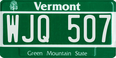 VT license plate WJQ507