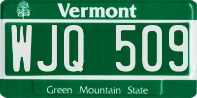 VT license plate WJQ509