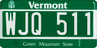 VT license plate WJQ511