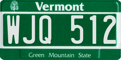 VT license plate WJQ512