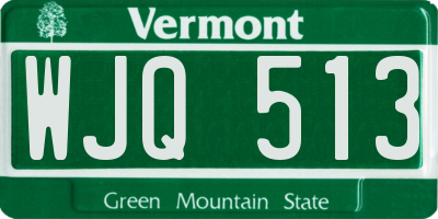 VT license plate WJQ513