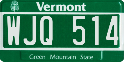 VT license plate WJQ514