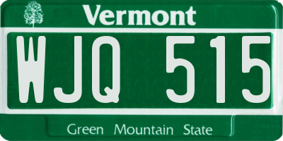 VT license plate WJQ515