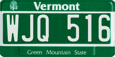 VT license plate WJQ516