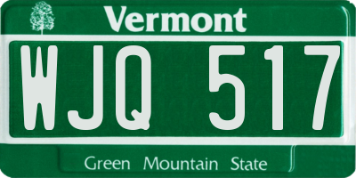 VT license plate WJQ517