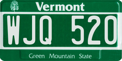 VT license plate WJQ520
