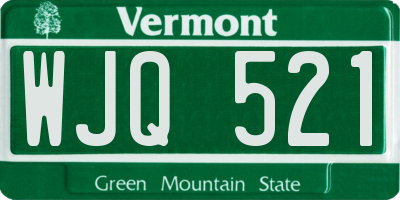 VT license plate WJQ521