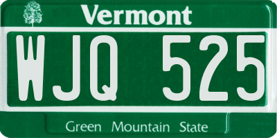 VT license plate WJQ525