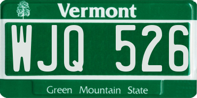VT license plate WJQ526