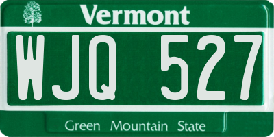 VT license plate WJQ527