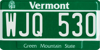 VT license plate WJQ530