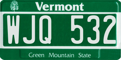 VT license plate WJQ532