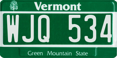 VT license plate WJQ534