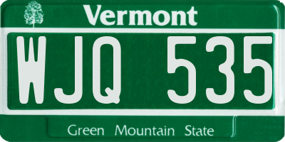 VT license plate WJQ535