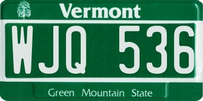 VT license plate WJQ536