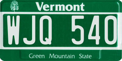 VT license plate WJQ540