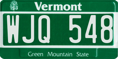 VT license plate WJQ548