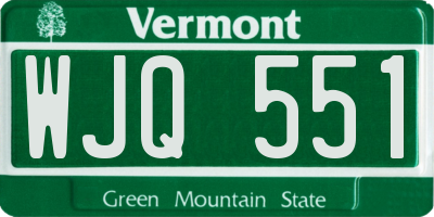 VT license plate WJQ551