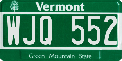 VT license plate WJQ552