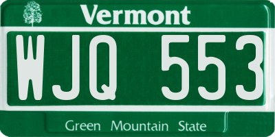 VT license plate WJQ553