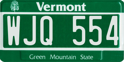 VT license plate WJQ554