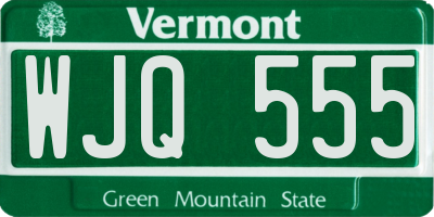 VT license plate WJQ555