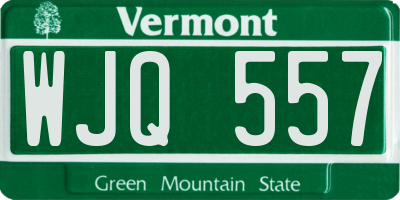 VT license plate WJQ557