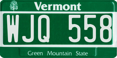 VT license plate WJQ558