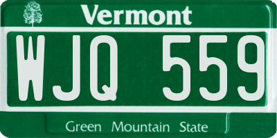 VT license plate WJQ559