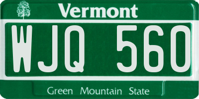VT license plate WJQ560