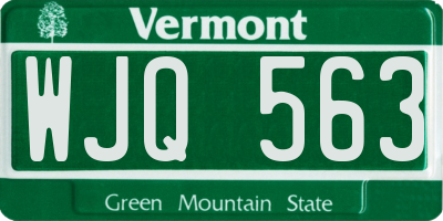VT license plate WJQ563