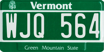 VT license plate WJQ564
