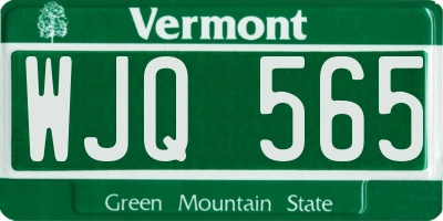 VT license plate WJQ565