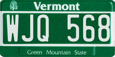 VT license plate WJQ568