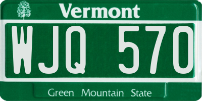 VT license plate WJQ570