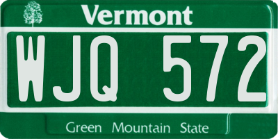 VT license plate WJQ572