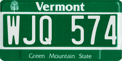 VT license plate WJQ574