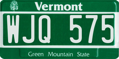 VT license plate WJQ575