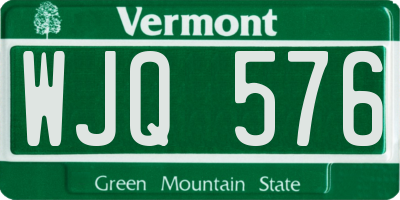 VT license plate WJQ576
